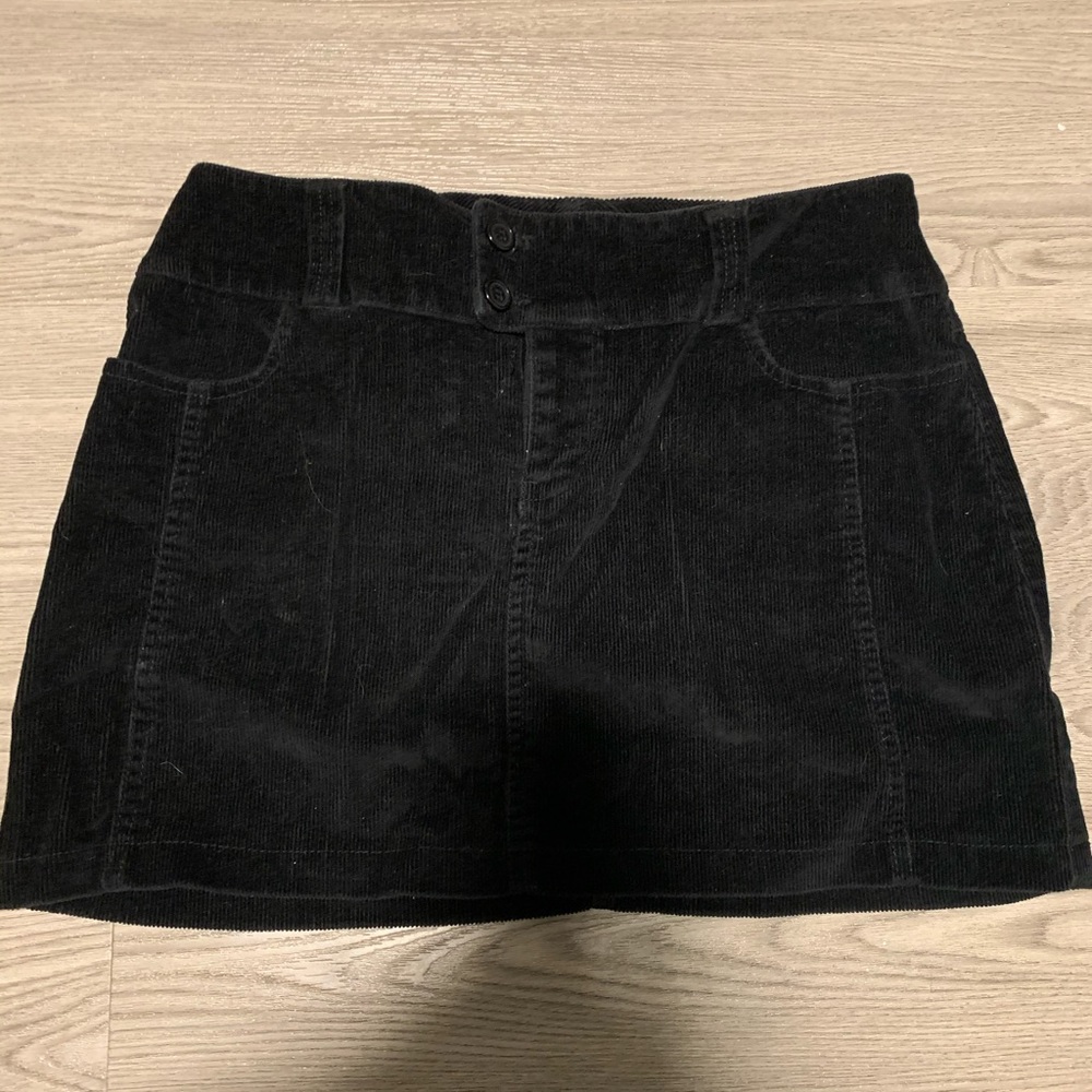 Cute Cordoroy Black Skirt